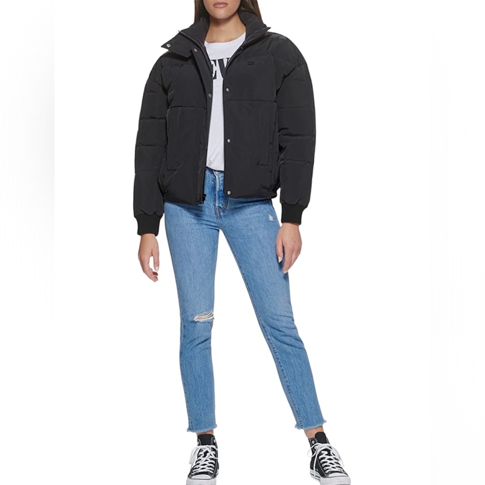 BRAND NEW NWT Levi's Women’s Cinched Puffer Jacket Coat Black Size Medium